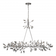  CD10102-5-SL-CL - 5-Light 49" Organic Silver Leaf Linear Chandelier