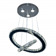  CD10130-LED-CH-D - LED 20" Modern 2-Tier Ring Crystal Pendant Light