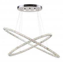  CD10132-LED-CH-D - LED 48" Modern 2-Tier Oval Ring Crystal Chandelier