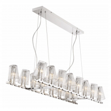  CD10185-16-CH - 16-Light 44" Linear Glass Chandelier