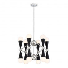  CD10220-12-PN+MBK - 12-Light 22" Geometric Prism Decorative Chandelier