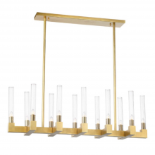  CD10275-12-AGB - 12-Light 40" Arm Styled Linear Aged Brass Chandelier