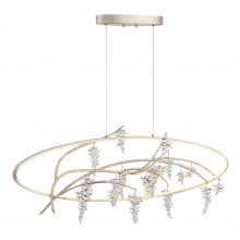  CD10290-LED-SL-AG - LED 48" Organic Oval Silver Leaf & Anitque Gold Linear Crystal Chandelier