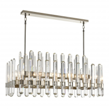  CD10333-14-PN - 14-Light 48" 2-Tier Polished Nickel Rectangular Crystal Chandelier