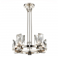  CD10354-6-PN - 6-Light 24" Polished Nickel Wheel Styled Chandelier