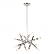  CD10387-12-PN - 12-Light 14" Adjustable Polished Nickel Sputnik Chandelier