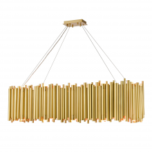  CD10393-24+16-AGB - 40-Light 48" Modern Rectangular Organ Pipe Aged Brass Chandelier