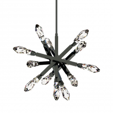  CD11418-LED-13-SBB - LED 3CCT 34" 13-Light Crafted Crystals Satin Brushed Black Sputnik Chandelier