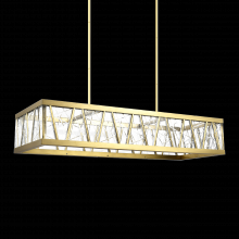  CD11522-LED-AGB - LED 3CCT 48" Thick Engraved Crystals Aged Brass Rectangular Chandelier