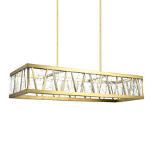  CD11522-LED-AGB - LED 3CCT 48" Thick Engraved Crystals Aged Brass Rectangular Chandelier