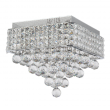  FM60016-4-CH - 4-Light 12" Square Crystal Flush Mount