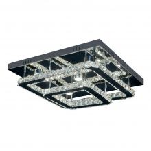  FM60021-LED-CH-D - LED 22" 2-Tier Square Crystal Flush Mount