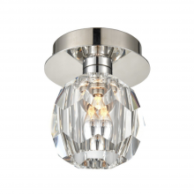  FM60052-1-PN - 5" Single Polished Nickel Crystal Mini-Flush Mount