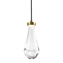  MP10901-LED-AGB - LED 3CCT 1-Light Heavy Clear Rain Drop Glass Aged Brass Mini-Pendant Light