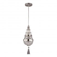  MP40006-1-PN-CLC - Single Light 6" Crystal Vertical Polished Nickel Pendant