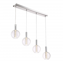  MP40030-LED-CH - 4-Light LED 40" Clear Globe Glass Multi Pendant