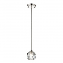  MP40036-1-PN - 5" Single Polished Nickel Crystal Mini-Pendant