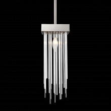  MP40051-1-PN - 1-Light 6" Square Polished Nickel Convertible Flush Crystal Mini-Pendant Light