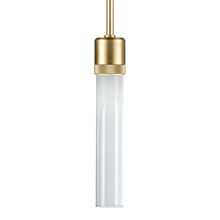  P11701-LED-AGB-G1 - 3" LED 3CCT Vertical Cylindrical Pendant Light, 12" Clear Glass and Aged Brass Finish