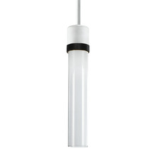  P11702-LED-MW-K-SBB-G1 - 3" LED 3CCT Cylindrical Pendant Light, 12" Clear Glass and Matte White with Black Finish