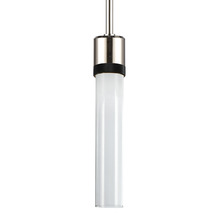  P11703-LED-PN-K-SBB-G1 - 3" LED 3CCT Cylindrical Pendant Light, 12" Clear Glass and Polished Nickel with Black Finish