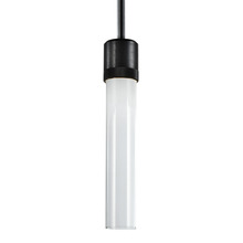  P11704-LED-SBB-G1 - 3" LED 3CCT Cylindrical Pendant Light, 12" Clear Glass and Satin Brushed Black Finish