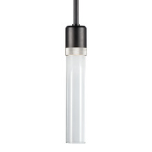  P11704-LED-SBB-K-PN-G1 - 3" LED 3CCT Cylindrical Pendant Light, 12" Clear Glass and Satin Brushed Black with Nickel F