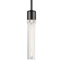  P11708-E26-SBB-K-PN-G1 - 3" E26 Cylindrical Pendant Light, 12" Clear Glass and Satin Brushed Black with Nickel Finish