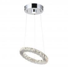  P30029-LED-CH-D - LED Modern 1-Tier Crystal Ring Pendant Light