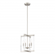  P30083-4-PN - 4-Light 12" Geometric Polished Nickel Pendant Light