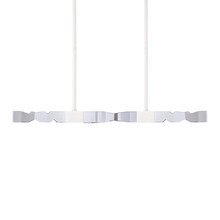  PL11346-LED-49-2x2-MW - LED 3CCT 4-Light 49" Unique 2"x2" Carved Crystals Luxury Matte White Linear Pendant