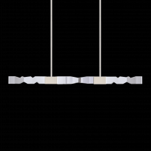  PL11347-LED-49-2x2-PN - LED 3CCT 4-Light 49" Unique 2"x2" Carved Crystals Luxury Polished Nickel Linear Pendant