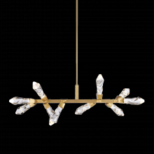  PL11413-LED-10-AGB - LED 3CCT 31" 10-Light Crafted Crystal Aged Brass Linear Adjustable Pendant