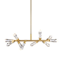  PL11413-LED-10-AGB - LED 3CCT 31" 10-Light Crafted Crystal Aged Brass Linear Adjustable Pendant