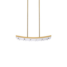  PL11609-LED-32-AGB - LED 3CCT 32" Unique Curved Crystal Aged Brass Linear Pendant Light