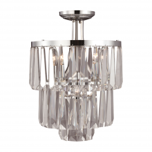  SF50003-3+1-PN - 4-Light 14" Crystal Semi Flush Mount