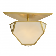  SF50010-3-AGB - 3-Light 21" Architectural Glass Aged Brass Semi-Flush Mount