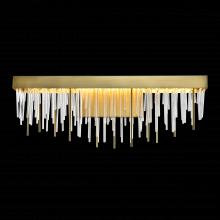  VL10001-LED-24-AGB - LED 3CCT 26" Unique Waterfall Shade Aged Brass Crystal Vanity Light