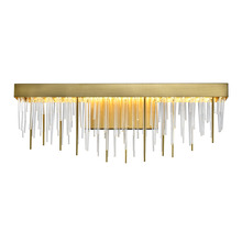  VL10001-LED-24-AGB - LED 3CCT 26" Unique Waterfall Shade Aged Brass Crystal Vanity Light