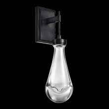  WS10908-LED-SBB - LED 3CCT 1-Light Heavy Clear Rain Drop Glass Satin Brushed Black Vertical Wall Sconce