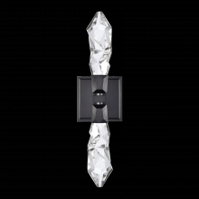  WS11412-LED-2-SBB - LED 3CCT 2-Light Crafted Crystal Satin Brushed Black Duo Wall Sconce