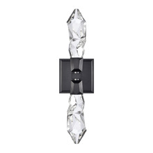  WS11412-LED-2-SBB - LED 3CCT 2-Light Crafted Crystal Satin Brushed Black Duo Wall Sconce