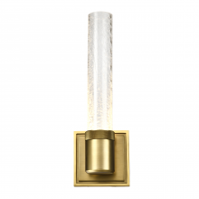  WS11709-LED-1-AGB-G5 - LED 3CCT Vertical Wall Sconce, 12" Crackled Glass and Aged Brass Finish