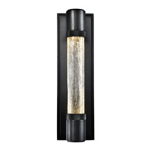  WS11724-LED-1-SBB-G5 - LED 3CCT Fuse Wall Sconce, 12" Crackled Glass and Satin Brushed Black Finish