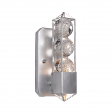  WS70009-1-SL - 1-Light 10" Modern Orb Silver Leaf Vertical Wall Sconce