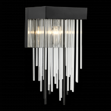  WS70053-1-SBB - 1-Light Satin Brushed Black Vertical Crystal Wall Sconce