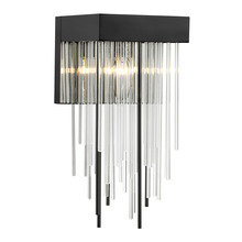  WS70053-1-SBB - 1-Light Satin Brushed Black Vertical Crystal Wall Sconce