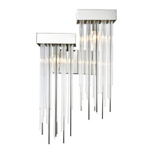  WS70058-2-RHF-PN - 2-Light Cityscape Polished Nickel Right Hand Facing Crystal Wall Sconce