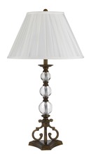  BO-2260TB - 150W 3 way Carmel crystal/metal table lamp