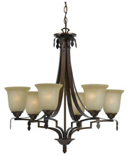  FX-3506/6 - 29" Inch Six Light Chandelier in Gold Bronze